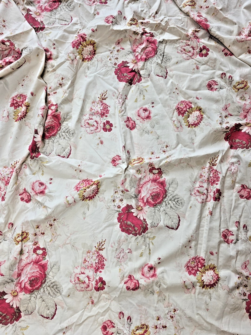 Waverly Rose Garden twin Fitted Sheet Vtg Cottage Shabby Chic Grannycore